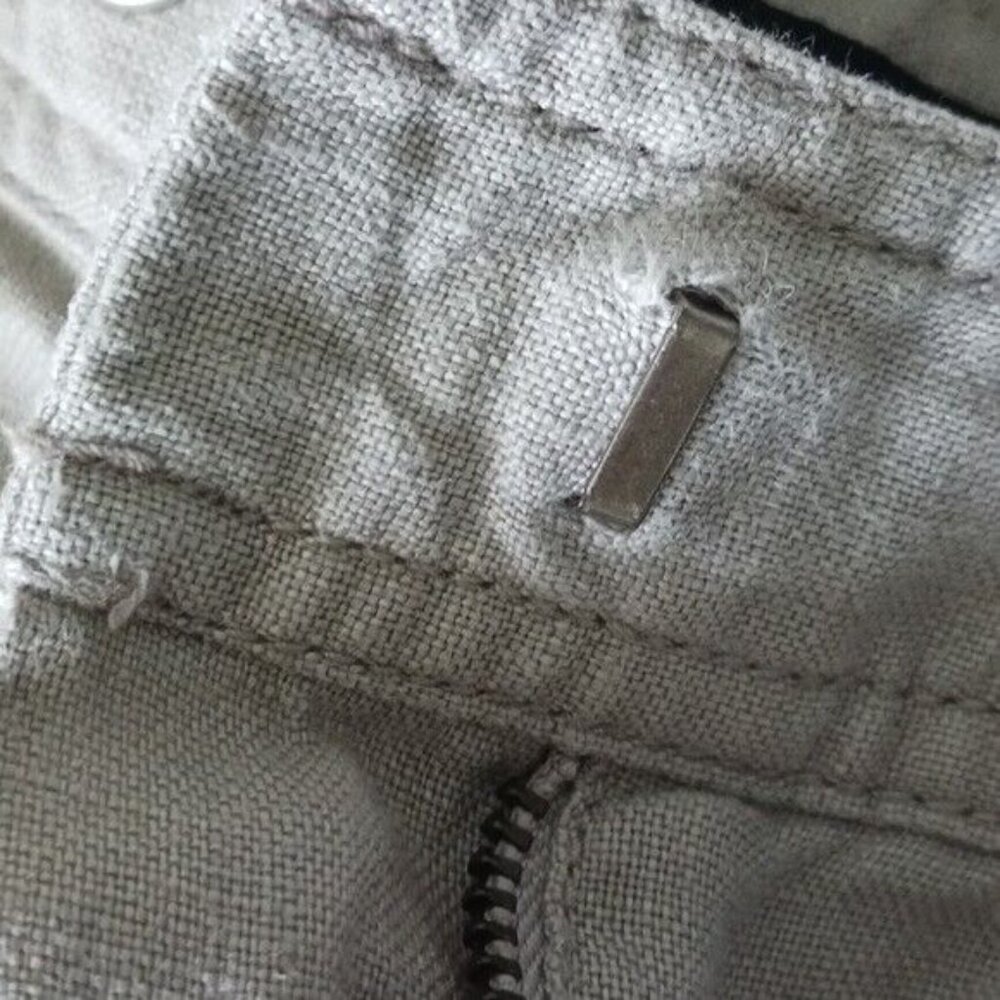 INC International Concept 100% Linen Grey Straight Leg Cargo Pants 12 - Picture 16 of 16